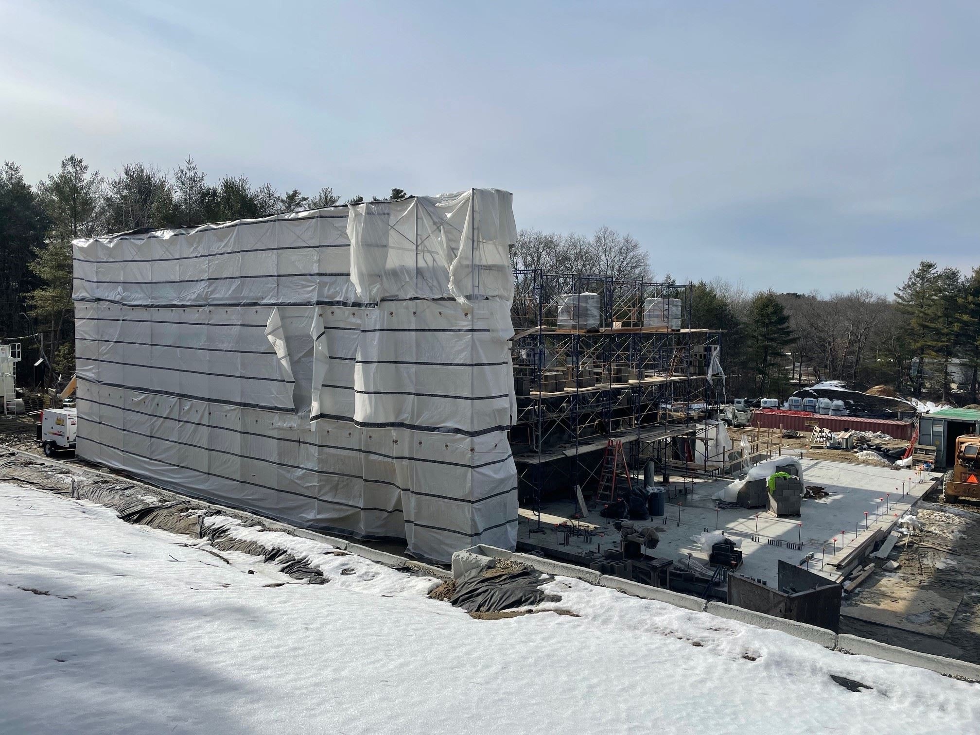 View of CMU Block Work for Main Building